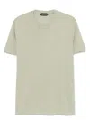 Tom Ford Cotton Blend Melange Crew Neck T-shirt In Green