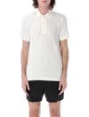 TOM FORD MEN'S COTTON BLEND TOWELLING POLO IN CRYSTAL BLUE