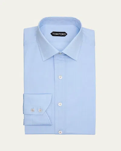 Tom Ford Men's Cotton Chambray Slim-fit Dress Shirt In Light Blue