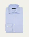 Tom Ford Men's Cotton Check Slim-fit Dress Shirt In Sky Multic