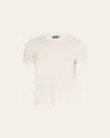 Tom Ford Lyocell Cotton Short Sleeve Crewneck T-shirt White In Ig014 Pale Grey