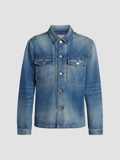 Tom Ford Men's Cotton Denim Shirt Jacket In Blue