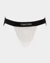 Tom Ford Men's Cotton Jock Strap In White