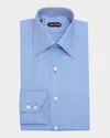 Tom Ford Men's Cotton Oxford Slim Fit Dress Shirt In Denim Blue
