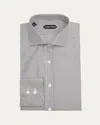 Tom Ford Slim-fit Striped Cotton Shirt In Gray