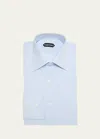Tom Ford Men's Cotton Pinstripe Dress Shirt In White Li