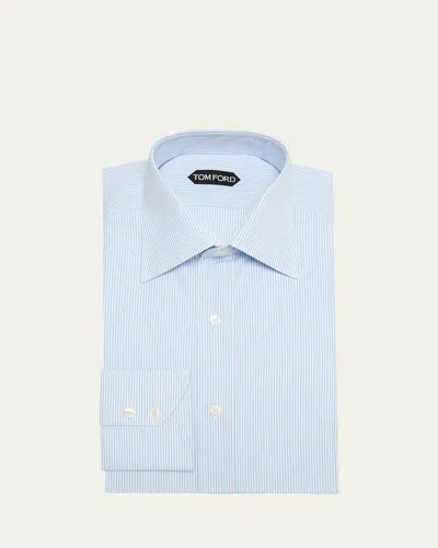Tom Ford Men's Cotton Pinstripe Dress Shirt In White  Li