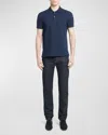 Tom Ford Blue Polo T-shirt With Embroidered Tone On Tone Logo In Cotton Man In Ink