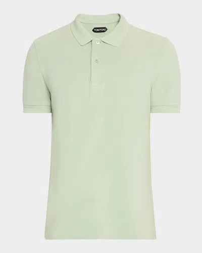 Tom Ford Pale Mint Green Polo Regular Collar