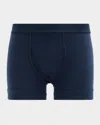 Tom Ford Om Ford Logo Print Boxer In Dark Sapphire