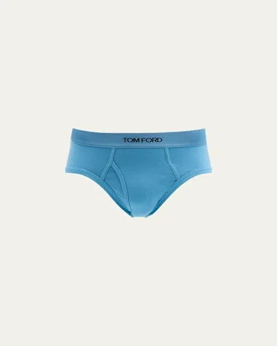Tom Ford Stretch-cotton Briefs In Blue