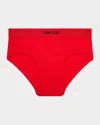 Tom Ford Cotton Stretch Jersey Briefs In Scarlet