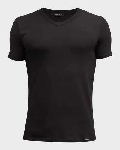 Tom Ford Men's Cotton Stretch Jersey T-shirt In Black