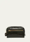 Tom Ford Men's Crocodile-print Leather Toiletry Case In Black