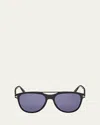 Tom Ford Men's Damian-02 Acetate Oval Sunglasses In Shiny Black
