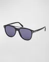 TOM FORD MEN'S DAMIAN-02 ACETATE OVAL SUNGLASSES