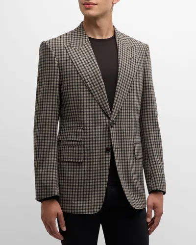 Tom Ford Men's Damier Shelton Check Sport Coat In Multicolor