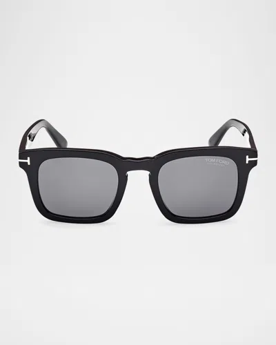 TOM FORD MEN'S DAX POLARIZED ACETATE SQUARE SUNGLASSES