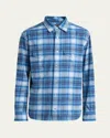 Tom Ford Men's Defused Check Slim Fit Western Shirt In Blue