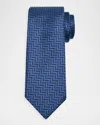 Tom Ford Men's Diagonal Chevron Silk Tie In Blue