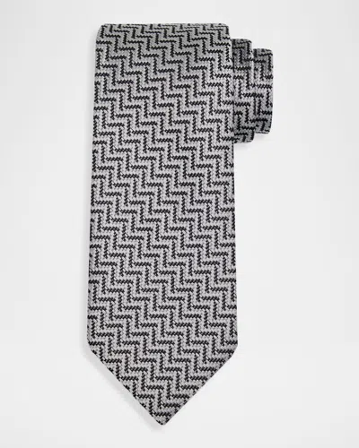 TOM FORD MEN'S DIAGONAL CHEVRON SILK TIE