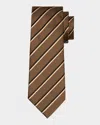 Tom Ford Men's Diagonal Stripe Silk Tie In Black