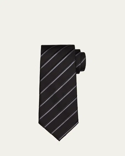 Tom Ford Men's Diagonal Stripe Silk Tie In Blue Pattern