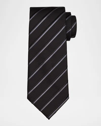 Tom Ford Men's Diagonal Stripe Silk Tie In Blue Pattern