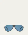 Tom Ford Men's Dimitry Polarized Acetate Sunglasses In Shiny Grey Shiny Palladium