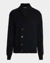 Tom Ford Shawl Collar Double-breasted Front Pockets Ribbed Texture