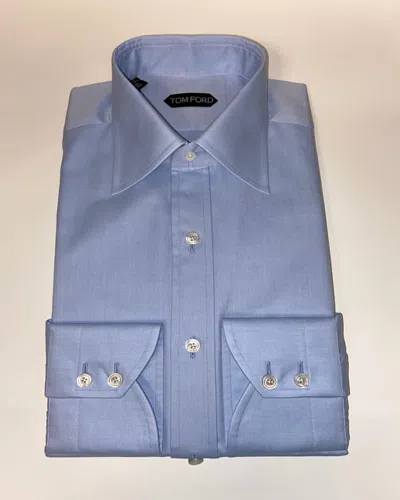 Tom Ford Men's Double Twisted Yarn Dyed Twill In Blue