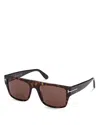 Tom Ford Tortoiseshell-effect Square-frame Sunglasses In Havana/brown Solid