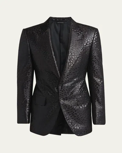 Tom Ford Men's Dyllan Lurex Leopard Sport Coat In Black