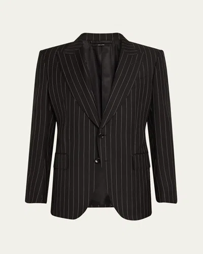 Tom Ford Men's Dyllan Pinstripe Suit Separate Jacket In Black
