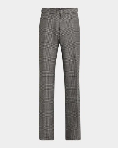 Tom Ford Men's Dyllan Wool Check Trousers In Grey Multi