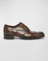 Tom Ford Men's Edgar Leather Wingtip Brogue Derby Shoes In Bronze