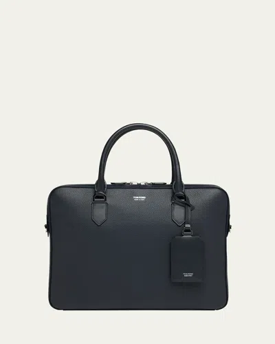 Tom Ford Men's Elliot Soft Grain Leather Briefcase In Black