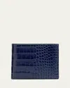 Tom Ford Croc Embossed Leather Compact Bifold Wallet