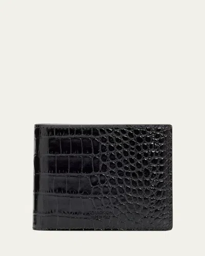 TOM FORD MEN'S EXOTIC LINE CROC-EFFECT BIFOLD WALLET