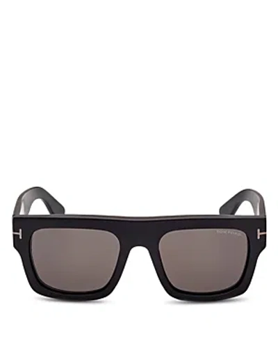 Tom Ford Mens Shiny Black Ft0711 Fausto Square-frame Acetate Sunglasses In Grey