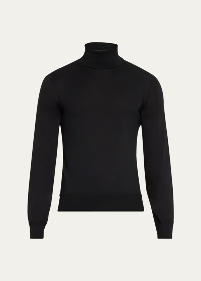 Tom Ford Men's Fine-gauge Cashmere Turtleneck Sweater In Black