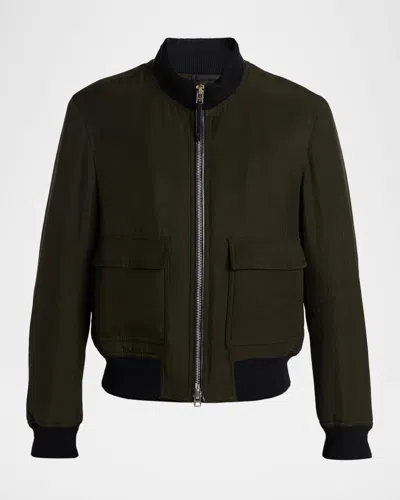 Tom Ford Men's Flap-pocket Bomber Jacket In Black