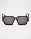Tom Ford Mens Shiny Black Ft1153 Redford Square-frame Acetate Sunglasses In Shiny Blacksmoke