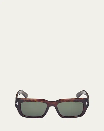 Tom Ford Men's Ft1203m Acetate Rectangle Sunglasses In Green