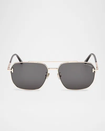 Tom Ford Men's Ft1249-km Metal Square Sunglasses