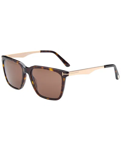 Tom Ford Men's Garrett 56mm Sunglasses In Brown