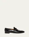 Tom Ford Men's Gigi Eel-effect Leather Chain Loafers In Black