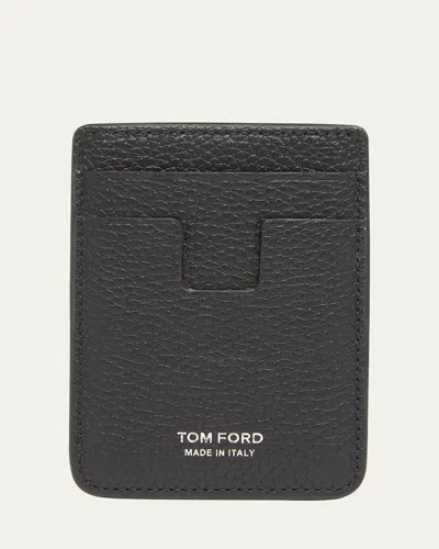 Tom Ford Men's Grained Leather Magsafe Compatible Wallet In Black