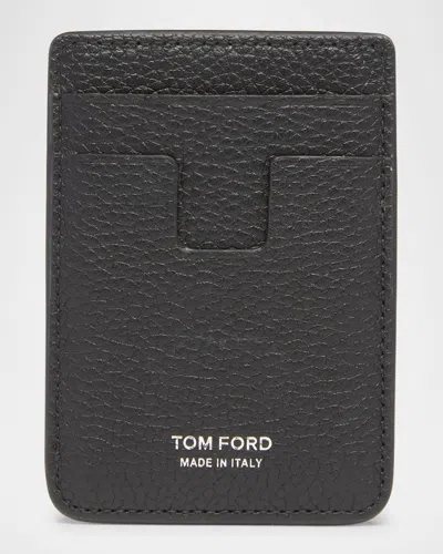 Tom Ford Men's Grained Leather Magsafe Compatible Wallet In Black