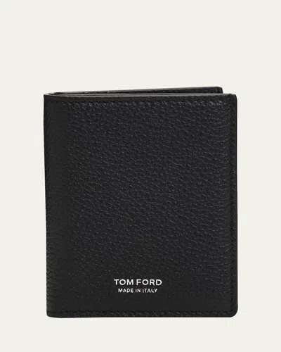 Tom Ford Black T Line Folding Card Holder In Red